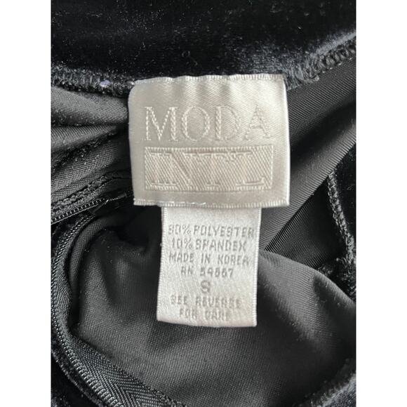 Vintage 90s Y2k Moda Int'l Black Velvet Long Sleeve Catsuit Jumpsuit Small - Picture 5 of 6
